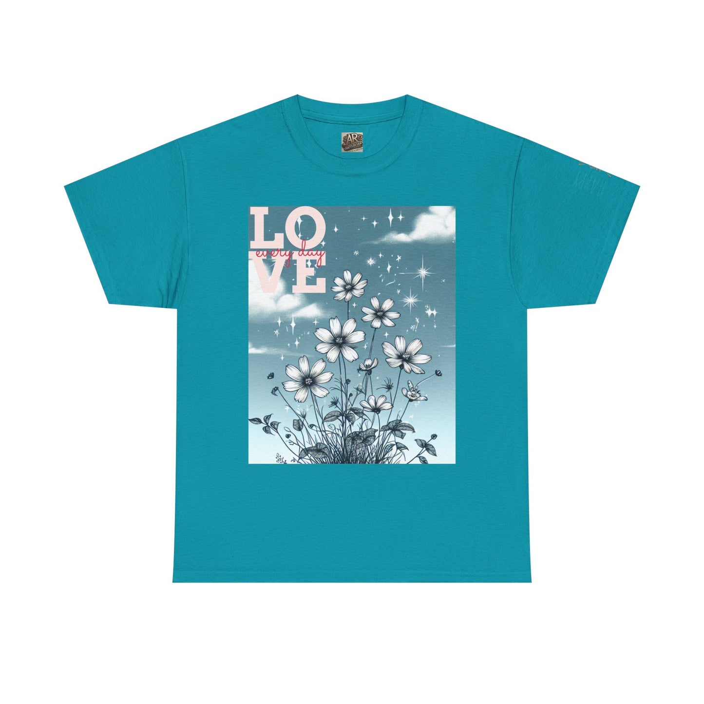 Inspirational Floral Print Tee, Love & Empowerment Shirt, Perfect for Women, Gifts for Friends, Motivational Apparel, Casual Everyday Wear