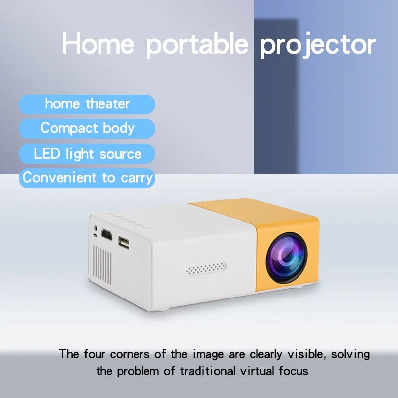 Proyector portátil YG300 para el hogar, conexión inalámbrica para teléfono móvil, compatible con USB, HDMI
