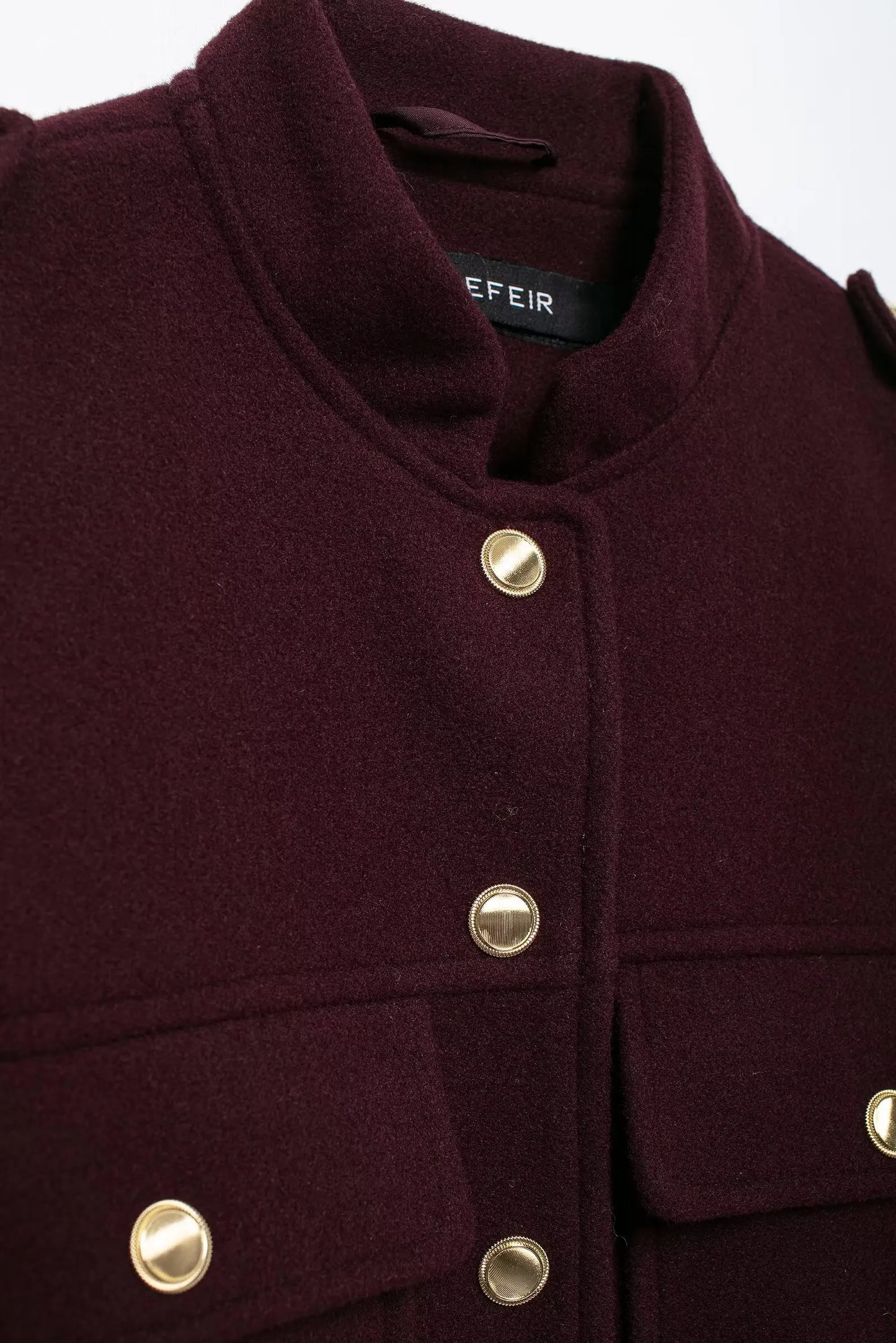 TRAFZA Women Vintage Wine Red Coat O Neck Long Sleeve Single Breasted Jacket With Pockets Autumn Casual Office Lady Outerwear