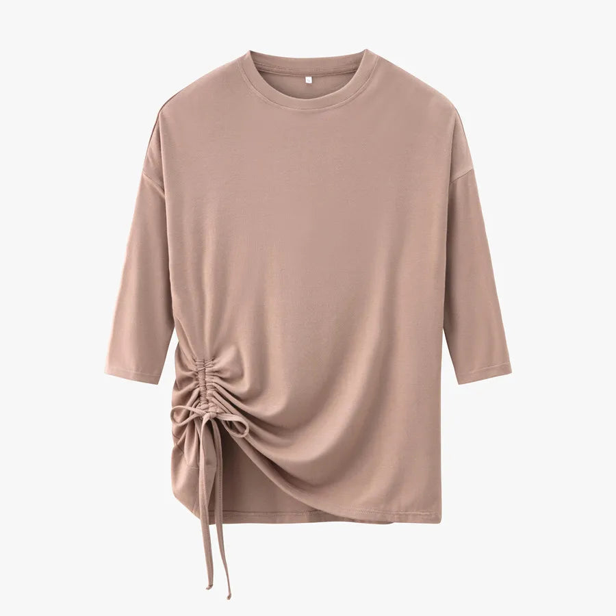 AS 2025 Summer String T shirt soft & breathable modal fabric 3/4 sleeve for women