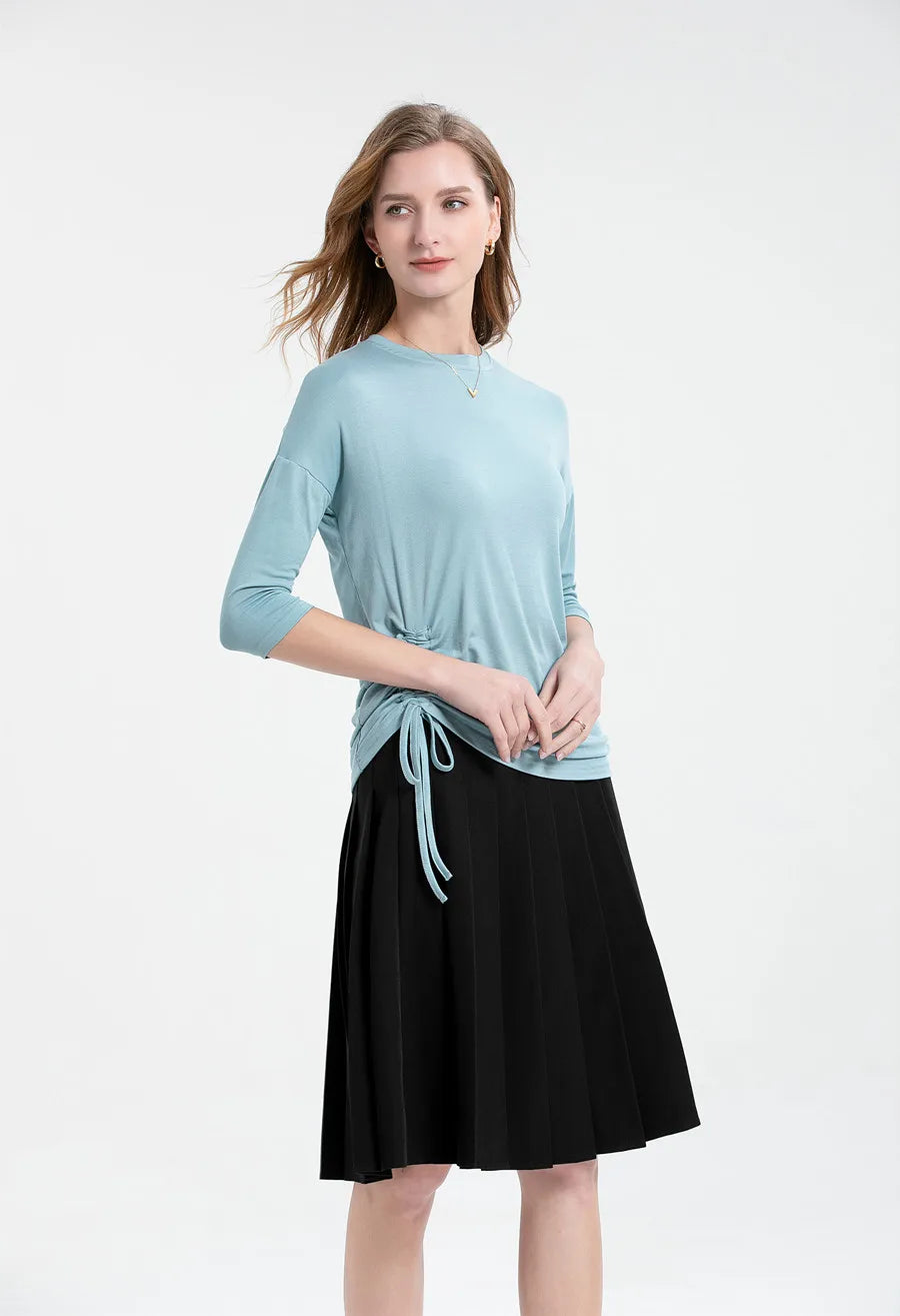 AS 2025 Summer String T shirt soft & breathable modal fabric 3/4 sleeve for women