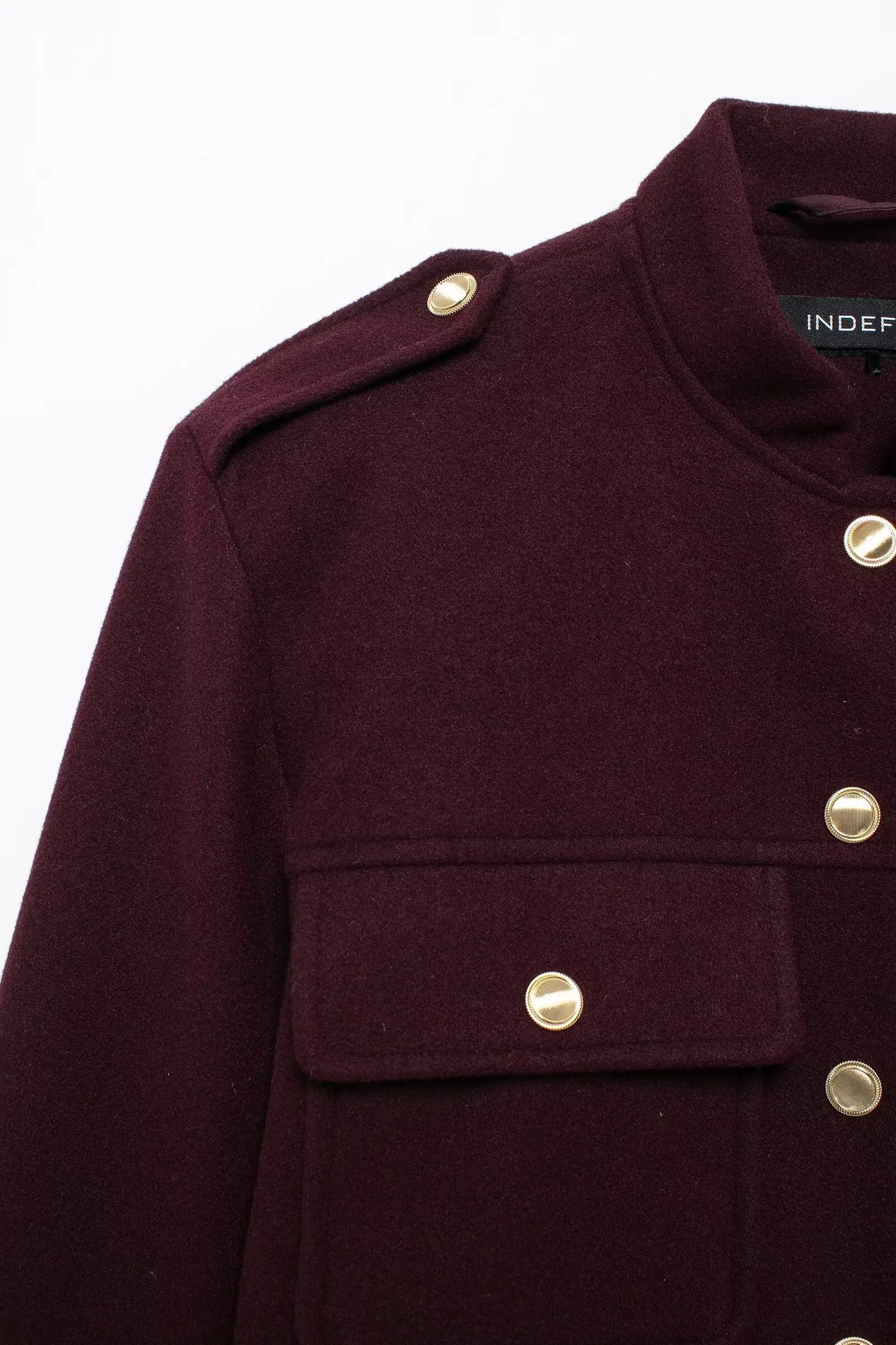 TRAFZA Women Vintage Wine Red Coat O Neck Long Sleeve Single Breasted Jacket With Pockets Autumn Casual Office Lady Outerwear