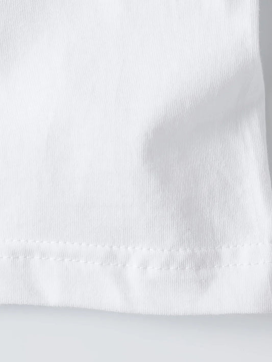 Cartoon Sardine and Letter Print Short-sleeved Tees Casual and Versatile Style Suitable for Daily Wear and Going Out in Summer