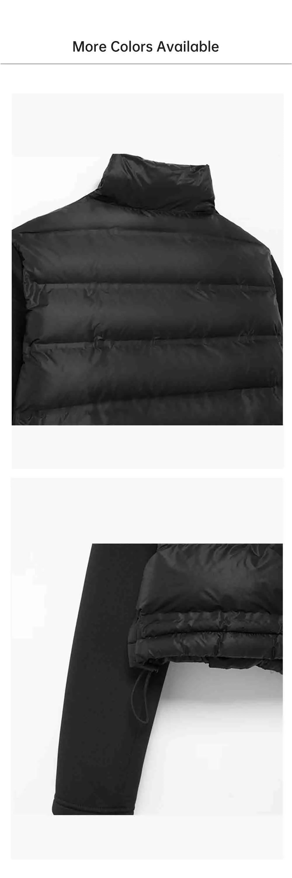 UNIZERA 2024 Autumn New Product Casual Women's Fashion Black Stand up Collar Splicing Short Jacket Cotton Jacket