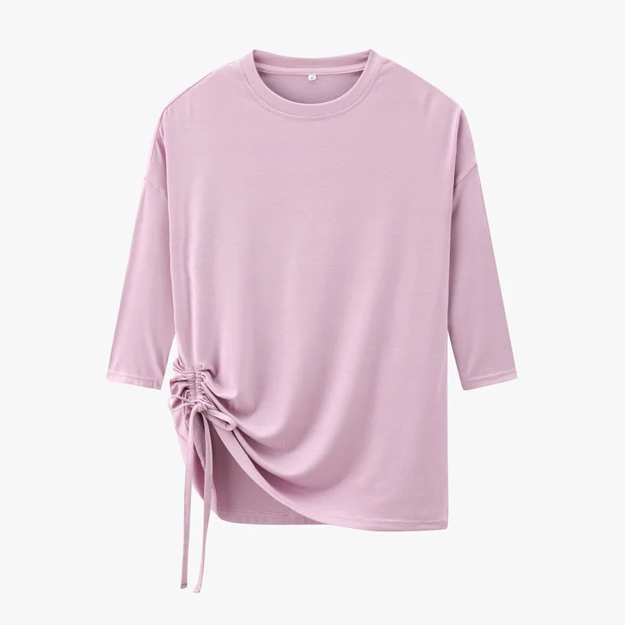 AS 2025 Summer String T shirt soft & breathable modal fabric 3/4 sleeve for women