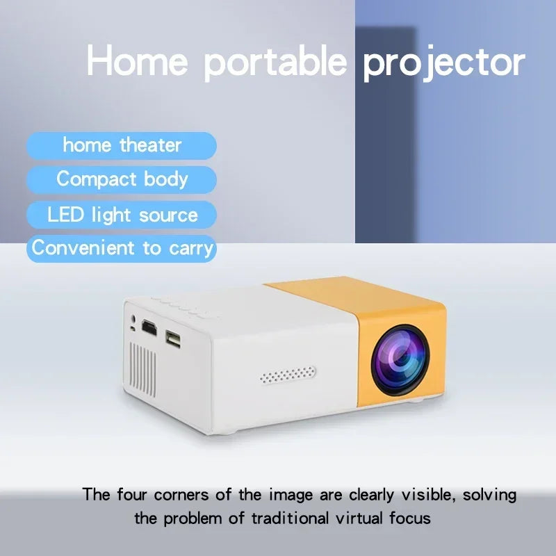 YG300 Home HD Mini Projector, suitable for outdoor camping movies, cinemas, and gaming experiences