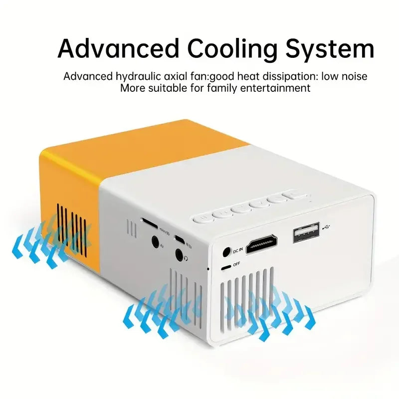 Proyector portátil YG300 para el hogar, conexión inalámbrica para teléfono móvil, compatible con USB, HDMI