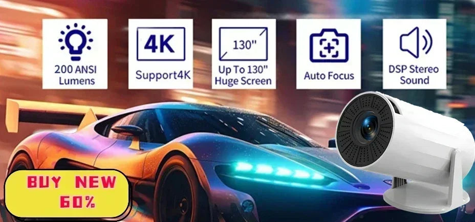 YG300 Projector Smart Home Theater HD Projector Portable Projector Mini Projector Mobile Phone Projection 1080 Outdoor Projecton