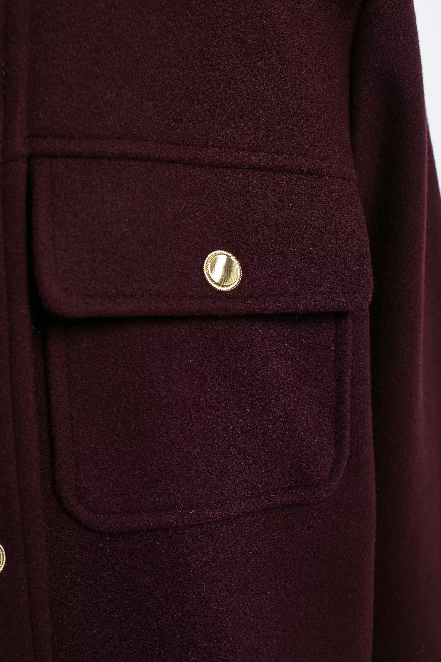 TRAFZA Women Vintage Wine Red Coat O Neck Long Sleeve Single Breasted Jacket With Pockets Autumn Casual Office Lady Outerwear