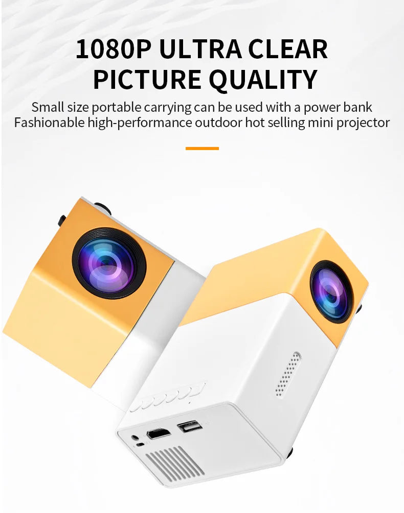 2025 New YG300 Portable Mini Movie Projector for Outdoor Camping &Drive-in Home Theater 30000 Hours Long Life Compact Projectors