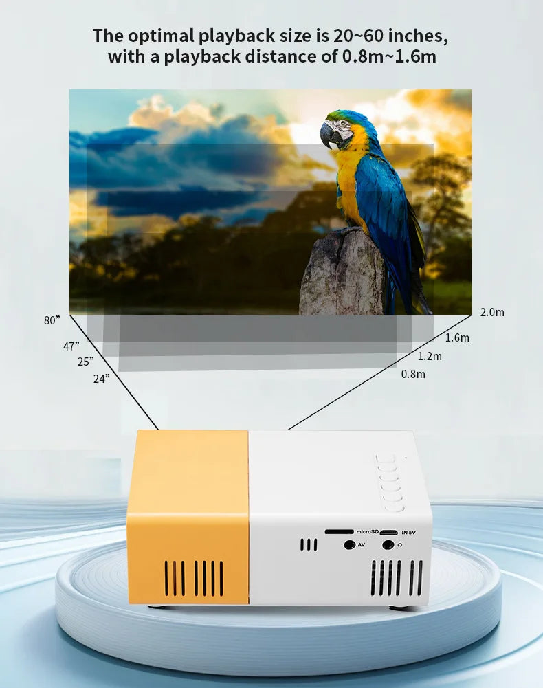 2025 New YG300 Portable Mini Movie Projector for Outdoor Camping &Drive-in Home Theater 30000 Hours Long Life Compact Projectors