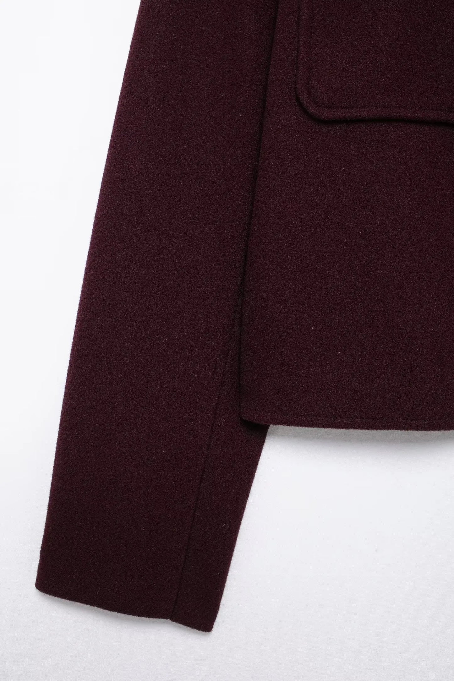 TRAFZA Women Vintage Wine Red Coat O Neck Long Sleeve Single Breasted Jacket With Pockets Autumn Casual Office Lady Outerwear