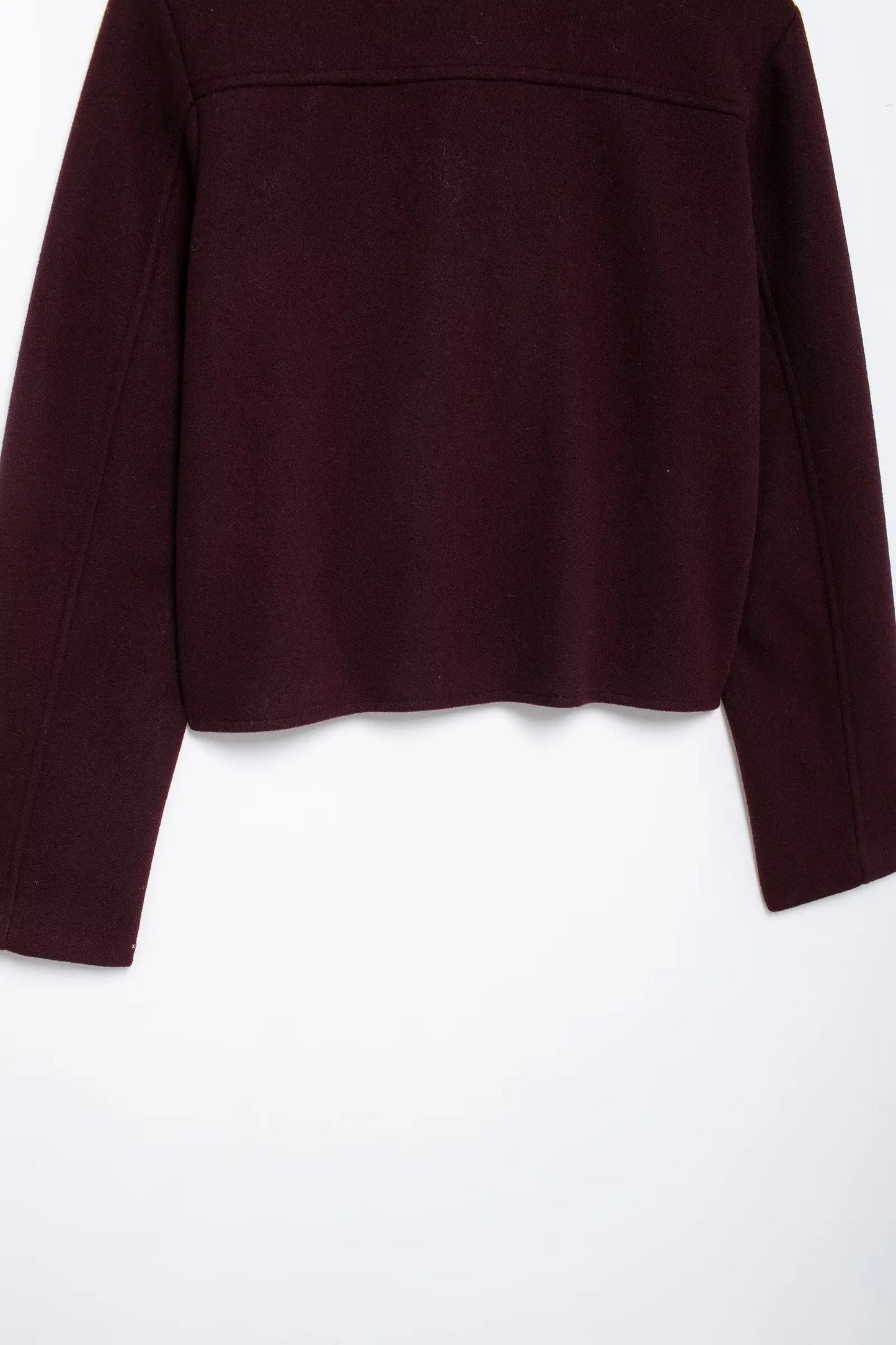 TRAFZA Women Vintage Wine Red Coat O Neck Long Sleeve Single Breasted Jacket With Pockets Autumn Casual Office Lady Outerwear